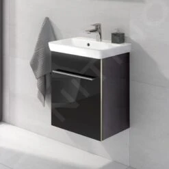 Villeroy & Boch Avento - Wastafelkast, 430x514x352 Mm, 1 Deur, Crystal Black A88701B3 -Villeroy & Boch 0360fdd29067cce950349b4a