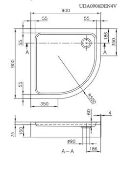Villeroy & Boch O.novo - Douchebak, 900x900 Mm, Alpine Wit UDA0906DEN4V-01 -Villeroy & Boch 03c94dad243f37b7e1d3fe17