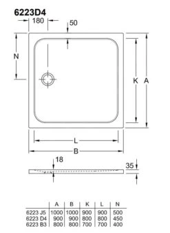 Villeroy & Boch Lifetime Plus - Douchebak, 800x800 Mm, Anti-slip, Ardoise 6223B3W9 -Villeroy & Boch 0b6e06725e53fc9066580884 1