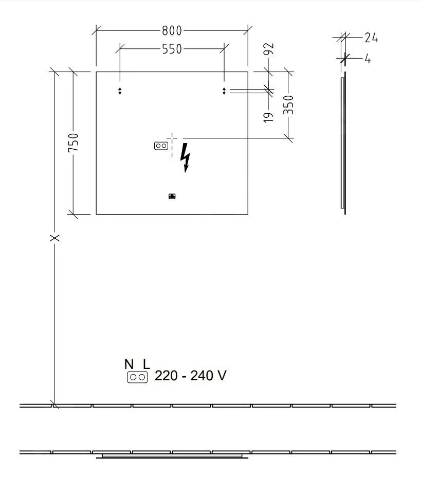 Villeroy & Boch More To See Lite - Spiegel Met LED-verlichting, 800x750x24 Mm A4598000 4 Villeroy & Boch More To See Lite - Spiegel Met LED-verlichting, 800x750x24 Mm A4598000 - Afbeelding 2