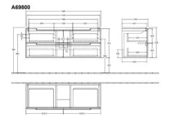 Villeroy & Boch Subway 2.0 - Wastafelkast, 1287x520x449 Mm, Glossy Grey A69800FP -Villeroy & Boch 19b392720fe253e32a5f67bf