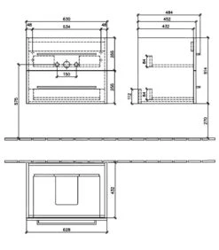 Villeroy & Boch Avento - Wastafelonderkast, 630x514x452 Mm, 2 Lades, Oak Kansas A89000RH -Villeroy & Boch 1cdae56e84eb990045532f89 5
