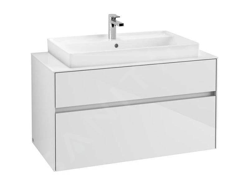 Villeroy & Boch Collaro - Wastafelonderkast, 1000x548x500 Mm, 2 Laden, Glossy White C02000DH 3 Villeroy & Boch Collaro - Wastafelonderkast, 1000x548x500 Mm, 2 Laden, Glossy White C02000DH