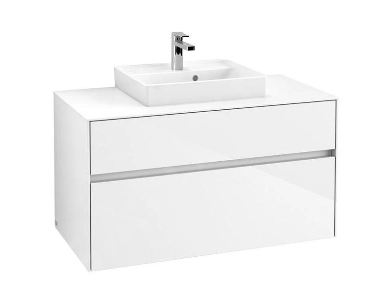 Villeroy & Boch Collaro - Wastafelonderkast, 1000x548x500 Mm, 2 Laden, Glossy White C01600DH 3 Villeroy & Boch Collaro - Wastafelonderkast, 1000x548x500 Mm, 2 Laden, Glossy White C01600DH