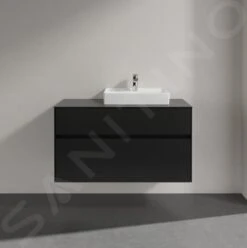 Villeroy & Boch Collaro - Wastafelkast, 1000x548x500 Mm, 2 Laden, Mat Zwart C01500PD -Villeroy & Boch 3b35f0f574245a4d2a87acfb
