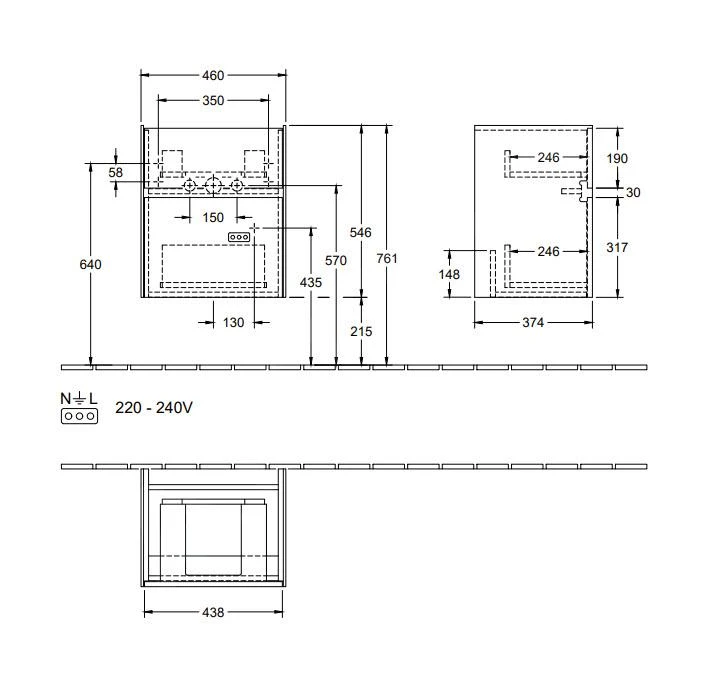 Villeroy & Boch Collaro - Wastafelonderkast, 460x546x374 Mm, 2 Lades, Glossy White C00600DH 4 Villeroy & Boch Collaro - Wastafelonderkast, 460x546x374 Mm, 2 Lades, Glossy White C00600DH - Afbeelding 2