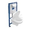 Villeroy & Boch O.novo - ViConnect Voorwandinstallatie Set, Toiletpot Inclusief Wcbril, DirectFlush, SoftClosing, E200 Spoelknop, Glanzend Chroom 5660D201 -Villeroy & Boch 3efdeb8d35de9aa52864b626