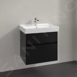 Villeroy & Boch Collaro - Wastafelkast, 604x546x444 Mm, 2 Laden, Mat Zwart C00900PD -Villeroy & Boch 43428e3ffeb07e060e5db618