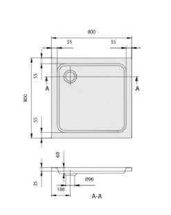 Villeroy & Boch O.novo - Douchebak, 800x800 Mm, VilboGrip, Alpine Wit UDA0806DEN1GV-01 -Villeroy & Boch 4b51f5b8ff2ff74acbfeacd3 1