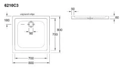 Villeroy & Boch O.novo Plus - Douchebak, 800x800 Mm, Anti-slip, Alpine Wit 6210C301 -Villeroy & Boch 4ba5e13e84075a634d70fc14