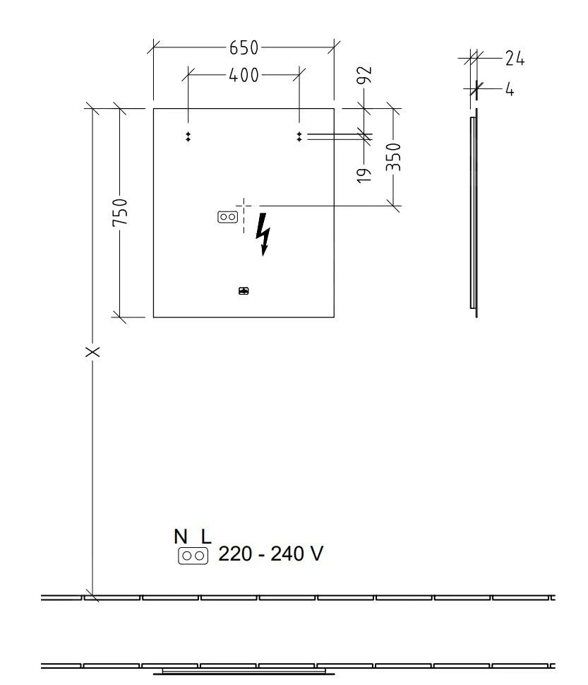 Villeroy & Boch More To See Lite - Spiegel Met LED-verlichting, 650x750x24 Mm A4596500 4 Villeroy & Boch More To See Lite - Spiegel Met LED-verlichting, 650x750x24 Mm A4596500 - Afbeelding 2