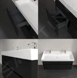 Villeroy & Boch Collaro - Wastafelkast, 1154x546x444 Mm, 4 Laden, Mat Zwart C01200PD -Villeroy & Boch 637969cafa78cd428fb6fe2d