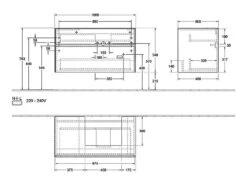 Villeroy & Boch Collaro - Wastafelkast, 1000x548x500 Mm, 2 Laden, Mat Zwart C01500PD -Villeroy & Boch 65dccbefa4bdaf2de925fc70 1