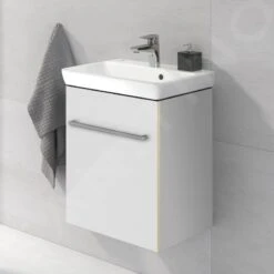 Villeroy & Boch Avento - Wastafelkast, 430x514x352 Mm, 1 Deur, Crystal White A88701B4 -Villeroy & Boch 6b3e350529b533710f8d1ec7
