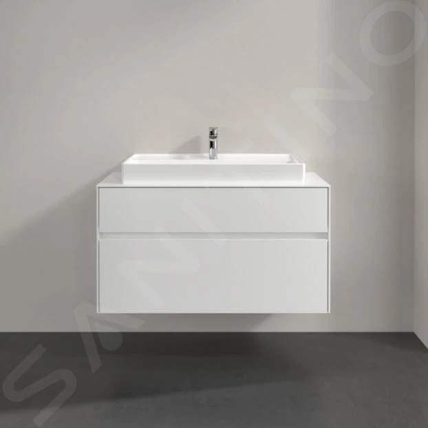 Villeroy & Boch Collaro - Wastafelonderkast, 1000x548x500 Mm, 2 Laden, Glossy White C02000DH 10 Villeroy & Boch Collaro - Wastafelonderkast, 1000x548x500 Mm, 2 Laden, Glossy White C02000DH - Afbeelding 8