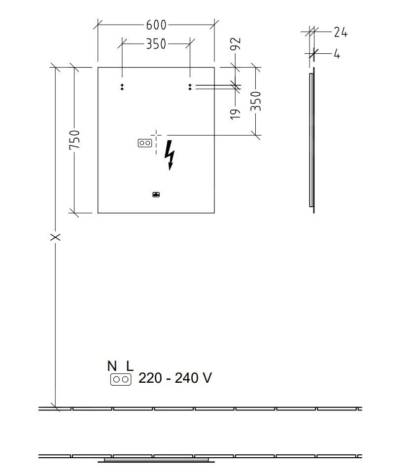 Villeroy & Boch More To See Lite - Spiegel Met LED-verlichting, 600x750x24 Mm A4596000 4 Villeroy & Boch More To See Lite - Spiegel Met LED-verlichting, 600x750x24 Mm A4596000 - Afbeelding 2