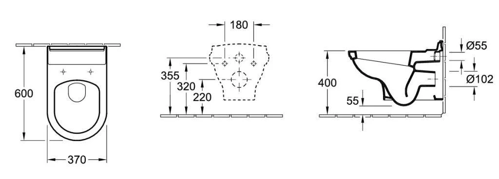 Villeroy & Boch Hommage - Wandcloset, Ceramicplus, Wit 6661B0R1 4 Villeroy & Boch Hommage - Wandcloset, Ceramicplus, Wit 6661B0R1 - Afbeelding 2