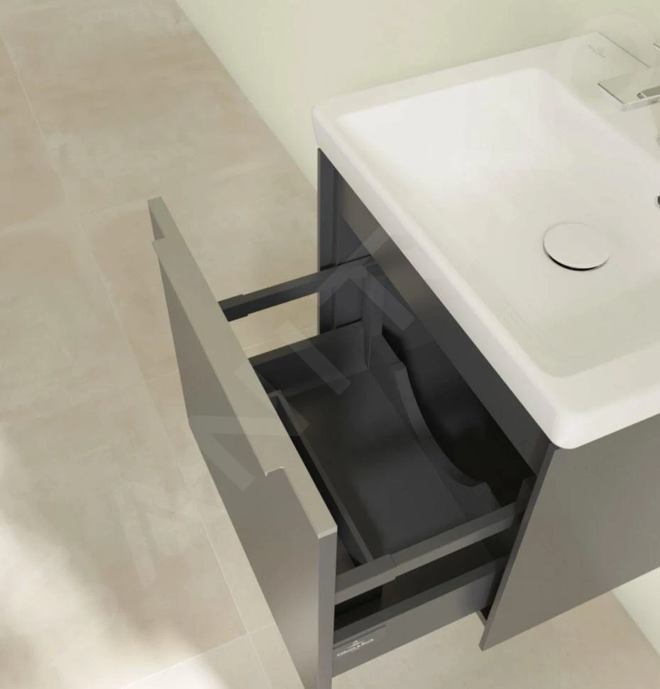 Villeroy & Boch Subway 3.0 - Wastafelonderkast, 473x429x408 Mm, 1 Lade, Grafiet C58000VR 5 Villeroy & Boch Subway 3.0 - Wastafelonderkast, 473x429x408 Mm, 1 Lade, Grafiet C58000VR - Afbeelding 3