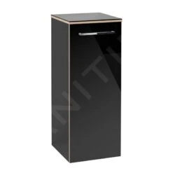 Villeroy & Boch Avento - Badkamer Zijkast, 350x890x373 Mm, 1 Deur, Crystal Black A89500B3