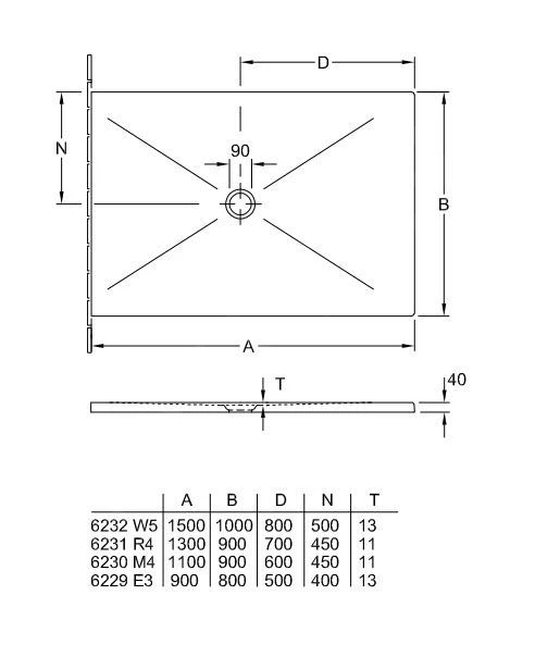 Villeroy & Boch Subway Infinity - Douchebak, 800x900 Mm, Anti-slip, Ardoise 6229E3W9 4 Villeroy & Boch Subway Infinity - Douchebak, 800x900 Mm, Anti-slip, Ardoise 6229E3W9 - Afbeelding 2