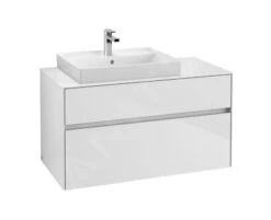 Villeroy & Boch Collaro - Wastafelonderkast, 1000x548x500 Mm, 2 Laden, Glossy White C01700DH