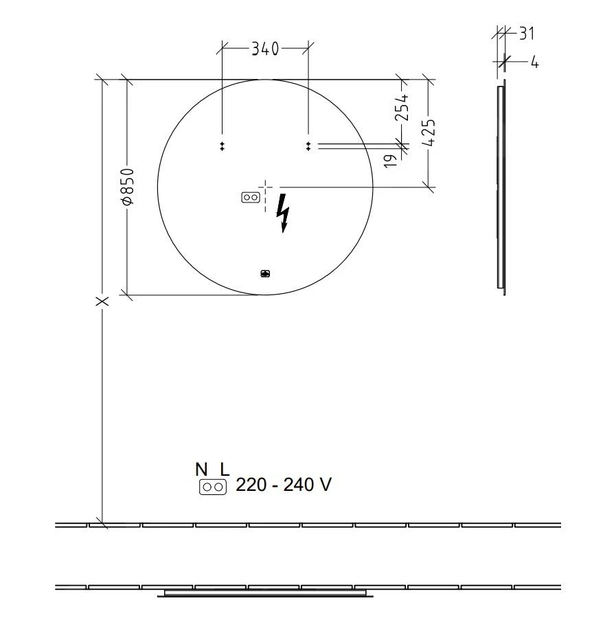 Villeroy & Boch More To See Lite - Spiegel Met LED-verlichting, Diameter 850 Mm A4608500 3 Villeroy & Boch More To See Lite - Spiegel Met LED-verlichting, Diameter 850 Mm A4608500 - Afbeelding 2