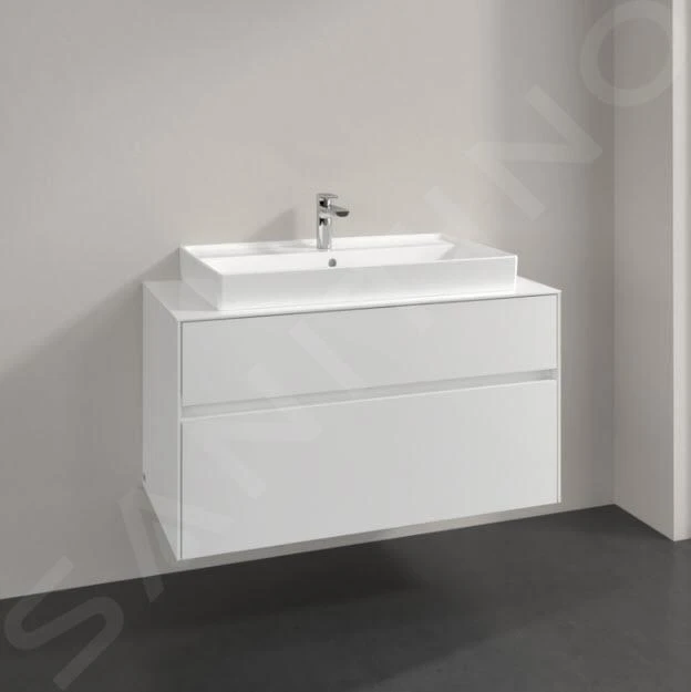 Villeroy & Boch Collaro - Wastafelonderkast, 1000x548x500 Mm, 2 Laden, Glossy White C02000DH 9 Villeroy & Boch Collaro - Wastafelonderkast, 1000x548x500 Mm, 2 Laden, Glossy White C02000DH - Afbeelding 7