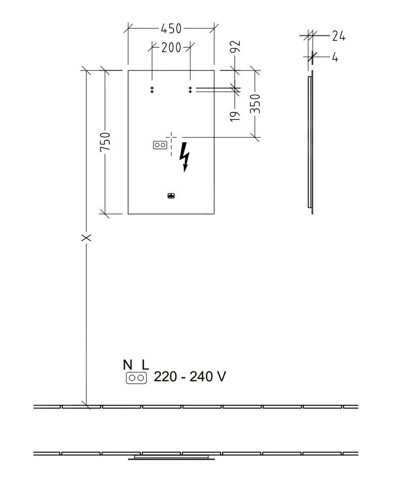 Villeroy & Boch More To See Lite - Spiegel Met LED-verlichting, 450x750x24 Mm A4594500 4 Villeroy & Boch More To See Lite - Spiegel Met LED-verlichting, 450x750x24 Mm A4594500 - Afbeelding 2