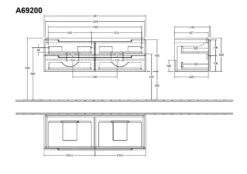 Villeroy & Boch Subway 2.0 - Wastafelkast, 1287x420x449 Mm, 4 Laden, Mat Wit A69200MS -Villeroy & Boch a93fa85d7f21e025fe804e0e 3