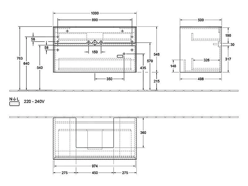Villeroy & Boch Collaro - Wastafelonderkast, 1000x548x500 Mm, 2 Laden, Glossy White C01600DH 4 Villeroy & Boch Collaro - Wastafelonderkast, 1000x548x500 Mm, 2 Laden, Glossy White C01600DH - Afbeelding 2