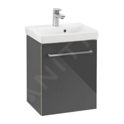 Villeroy & Boch Avento - Wastafelkast, 430x514x352 Mm, 1 Deur, Crystal Grey A88700B1