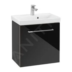 Villeroy & Boch Avento - Wastafelkast, 530x514x352 Mm, 1 Deur, Crystal Black A88800B3
