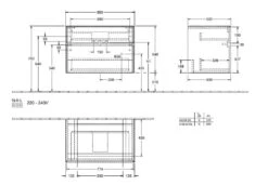 Villeroy & Boch Collaro - Wastafelkast, 800x548x500 Mm, 2 Laden, Mat Zwart C08000PD -Villeroy & Boch b70d1dd1e30bf2347eefafd0