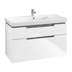 Villeroy & Boch Subway 2.0 - Wastafelonderkast, 987x590x449 Mm, 2 Lades, Glossy White A91510DH
