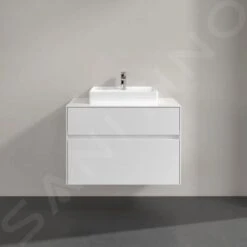 Villeroy & Boch Collaro - Wastafelonderkast, 800x548x500 Mm, 2 Laden, Glossy White C08000DH -Villeroy & Boch c23b9357f735ab96fc0e5a84