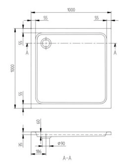 Villeroy & Boch O.novo - Douchebak, 1000x1000 Mm, VilboGrip, Alpine Wit UDA1006DEN1GV-01 -Villeroy & Boch c74db20ae5fc7e70b356a462