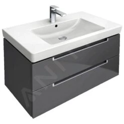 Villeroy & Boch Subway 2.0 - Wastafelkast, 787x420x449 Mm, 2 Laden, Glossy Grey A68900FP
