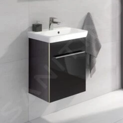 Villeroy & Boch Avento - Wastafelkast, 430x514x352 Mm, 1 Deur, Crystal Black A88700B3 -Villeroy & Boch d5db55c5126d1f38ef7d90c2
