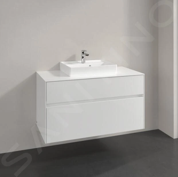 Villeroy & Boch Collaro - Wastafelonderkast, 1000x548x500 Mm, 2 Laden, Glossy White C01600DH 8 Villeroy & Boch Collaro - Wastafelonderkast, 1000x548x500 Mm, 2 Laden, Glossy White C01600DH - Afbeelding 6