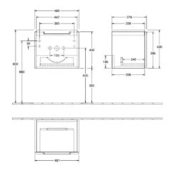 Villeroy & Boch Subway 2.0 - Wastafelkast, 485x420x380 Mm, 1 La, Glosy White A68510DH -Villeroy & Boch dbcfea27c416a922744c34ac