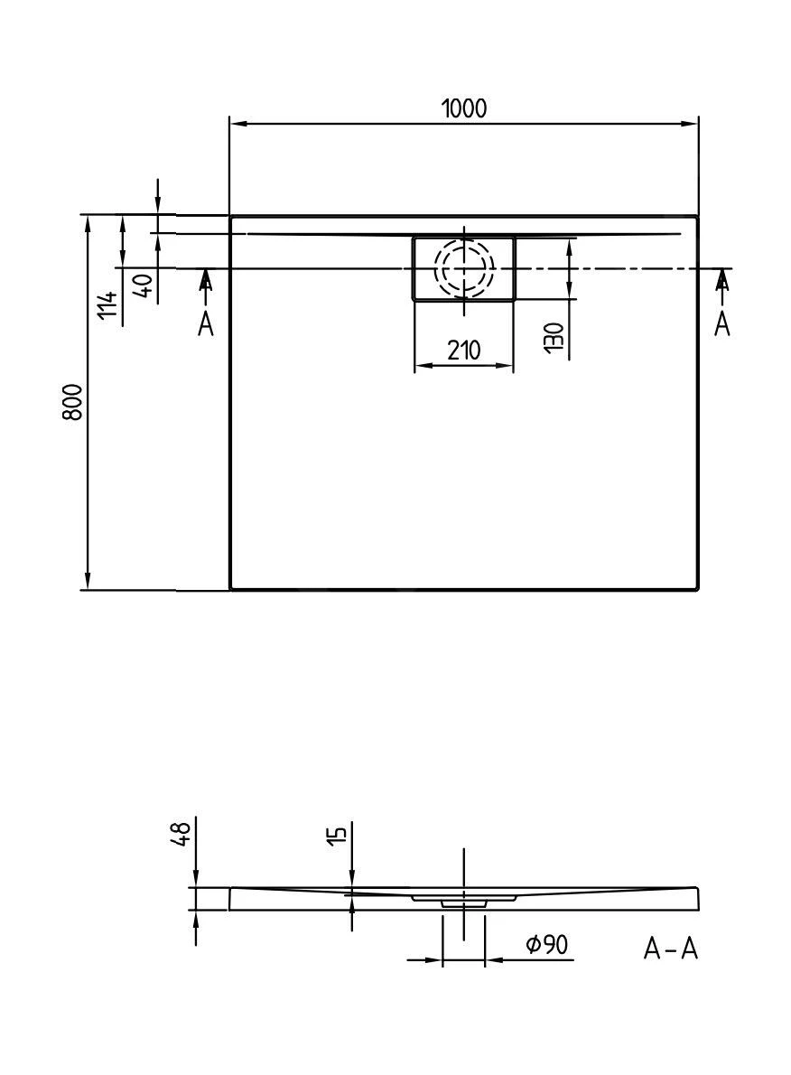 Villeroy & Boch Architectura MetalRim - Douchebak, 800x1000 Mm, Antraciet UDA1080ARA248V-1S 4 Villeroy & Boch Architectura MetalRim - Douchebak, 800x1000 Mm, Antraciet UDA1080ARA248V-1S - Afbeelding 2