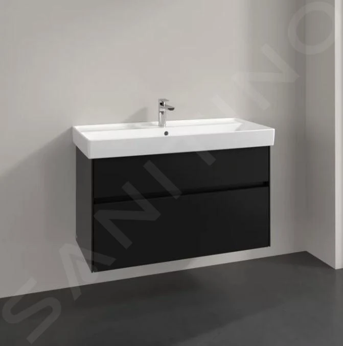 Villeroy & Boch Collaro - Wastafelkast, 954x546x444 Mm, 2 Laden, Mat Zwart C01100PD 5 Villeroy & Boch Collaro - Wastafelkast, 954x546x444 Mm, 2 Laden, Mat Zwart C01100PD - Afbeelding 3