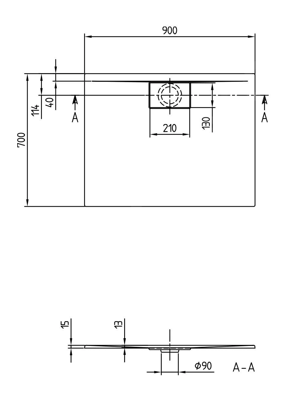 Villeroy & Boch Architectura MetalRim - Douchebak, 700x900 Mm, VilboGrip, Alpine Wit UDA9070ARA215GV-01 4 Villeroy & Boch Architectura MetalRim - Douchebak, 700x900 Mm, VilboGrip, Alpine Wit UDA9070ARA215GV-01 - Afbeelding 2