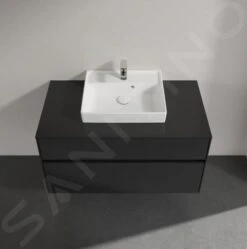 Villeroy & Boch Collaro - Wastafelkast, 1000x548x500 Mm, 2 Laden, Mat Zwart C01600PD -Villeroy & Boch f8d59e62e4b0615e6fb5ae0f